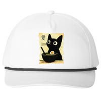 Funny Cat Ramen Japanese Kawaii Anime Cat Snapback Five-Panel Rope Hat