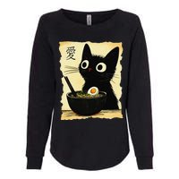 Funny Cat Ramen Japanese Kawaii Anime Cat Womens California Wash Sweatshirt