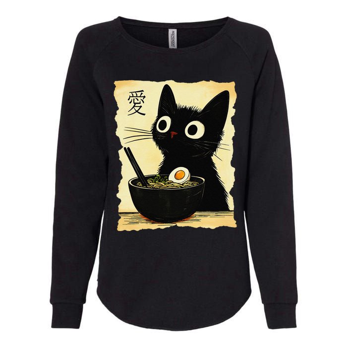 Funny Cat Ramen Japanese Kawaii Anime Cat Womens California Wash Sweatshirt