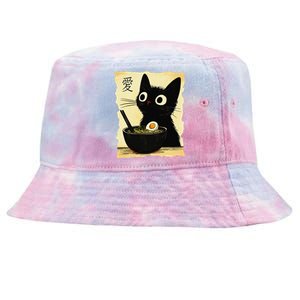 Funny Cat Ramen Japanese Kawaii Anime Cat Tie-Dyed Bucket Hat