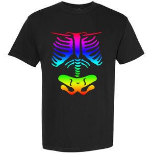 Funky Colorful Rainbow Skeleton Rib Cage Halloween Costume Garment-Dyed Heavyweight T-Shirt