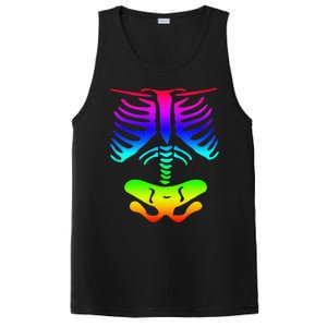 Funky Colorful Rainbow Skeleton Rib Cage Halloween Costume PosiCharge Competitor Tank