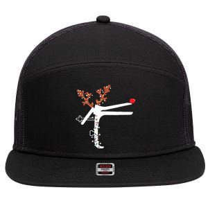 Funny Christmas Reindeer Speculum Nurse Ld Nursing Xmas 7 Panel Mesh Trucker Snapback Hat