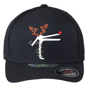 Funny Christmas Reindeer Speculum Nurse Ld Nursing Xmas Flexfit Unipanel Trucker Cap