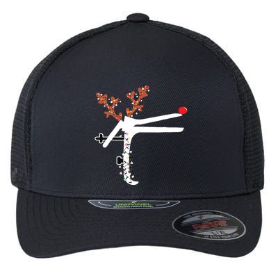 Funny Christmas Reindeer Speculum Nurse Ld Nursing Xmas Flexfit Unipanel Trucker Cap