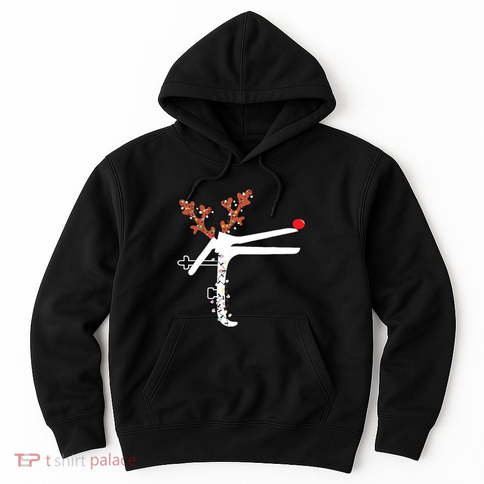 Funny Christmas Reindeer Speculum Nurse Ld Nursing Xmas Hoodie