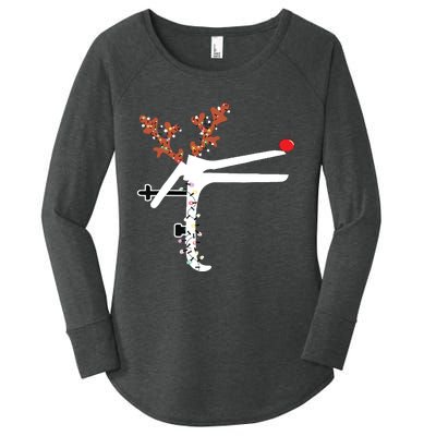 Funny Christmas Reindeer Speculum Nurse Ld Nursing Xmas Women's Perfect Tri Tunic Long Sleeve Shirt