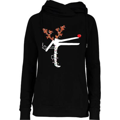 Funny Christmas Reindeer Speculum Nurse Ld Nursing Xmas Womens Funnel Neck Pullover Hood