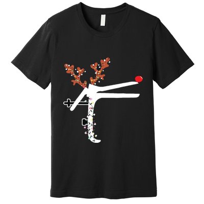 Funny Christmas Reindeer Speculum Nurse Ld Nursing Xmas Premium T-Shirt