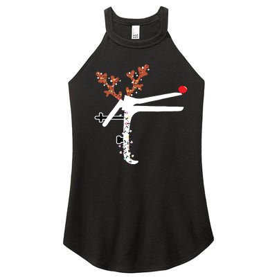 Funny Christmas Reindeer Speculum Nurse Ld Nursing Xmas Women’s Perfect Tri Rocker Tank