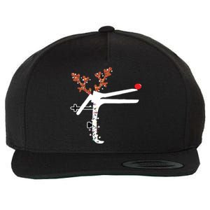 Funny Christmas Reindeer Speculum Nurse Ld Nursing Xmas Wool Snapback Cap