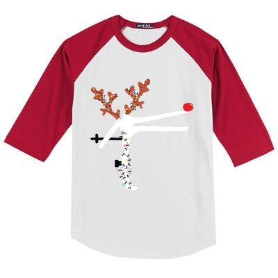 Funny Christmas Reindeer Speculum Nurse Ld Nursing Xmas Kids Colorblock Raglan Jersey