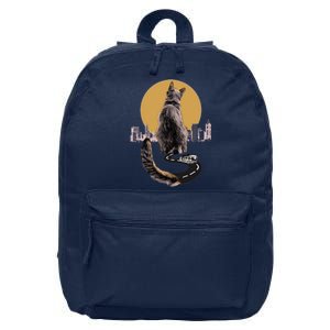 Funny City Road Highway Cat 16 in Basic Backpack