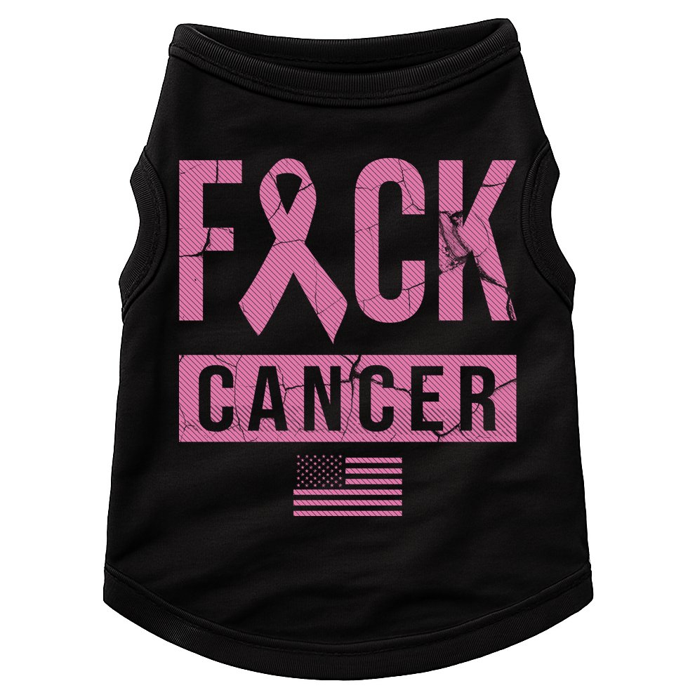 F*ck Cancer Ribbon American Flag Tribute Doggie Tank