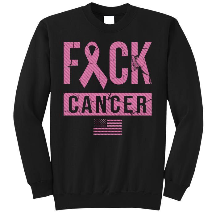 F*ck Cancer Ribbon American Flag Tribute Sweatshirt