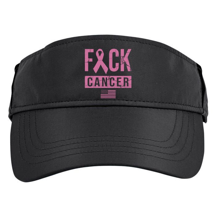 F*ck Cancer Ribbon American Flag Tribute Adult Drive Performance Visor