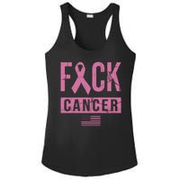 F*ck Cancer Ribbon American Flag Tribute Ladies PosiCharge Competitor Racerback Tank