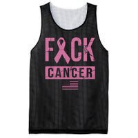 F*ck Cancer Ribbon American Flag Tribute Mesh Reversible Basketball Jersey Tank