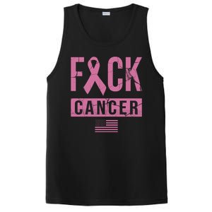 F*ck Cancer Ribbon American Flag Tribute PosiCharge Competitor Tank