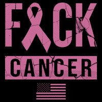 F*ck Cancer Ribbon American Flag Tribute Women's V-Neck T-Shirt