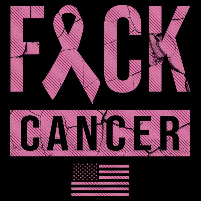 F*ck Cancer Ribbon American Flag Tribute Women's V-Neck T-Shirt