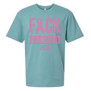 F*ck Cancer Ribbon American Flag Tribute Sueded Cloud Jersey T-Shirt