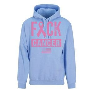 F*ck Cancer Ribbon American Flag Tribute Unisex Surf Hoodie