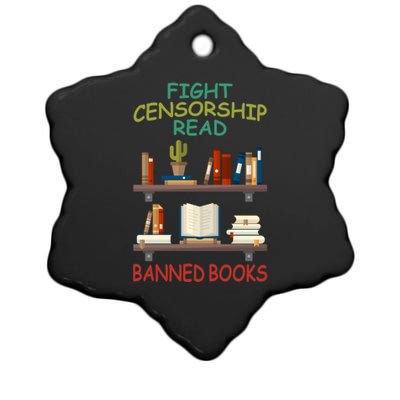 Fight Censorship Read Banned Books Gift Ceramic Star Ornament