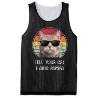 Funny Cat Retro Tell Your Cat I Said Pspsps Mesh Reversible Basketball Jersey Tank