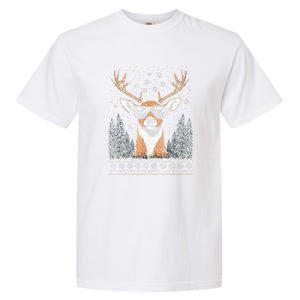 Funny Christmas Reindeer With Sunglasses Ugly Christmas Gift Garment-Dyed Heavyweight T-Shirt