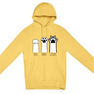 Funny Cat Rock Paper Scissors Cat Paws Cat Lover Premium Pullover Hoodie