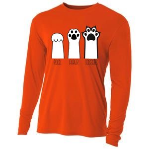 Funny Cat Rock Paper Scissors Cat Paws Cat Lover Cooling Performance Long Sleeve Crew