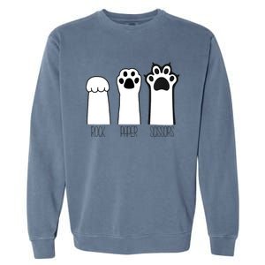 Funny Cat Rock Paper Scissors Cat Paws Cat Lover Garment-Dyed Sweatshirt