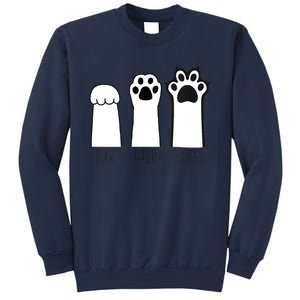 Funny Cat Rock Paper Scissors Cat Paws Cat Lover Sweatshirt