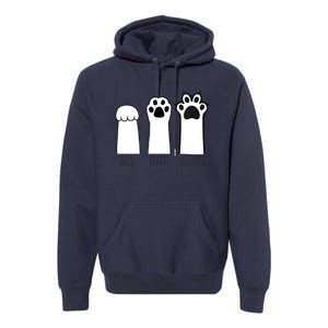 Funny Cat Rock Paper Scissors Cat Paws Cat Lover Premium Hoodie