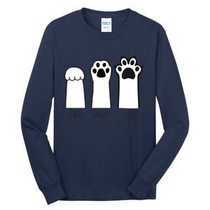 Funny Cat Rock Paper Scissors Cat Paws Cat Lover Tall Long Sleeve T-Shirt