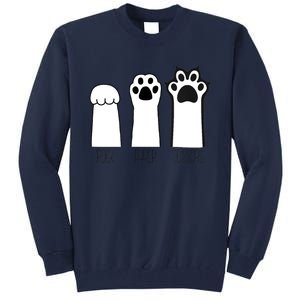 Funny Cat Rock Paper Scissors Cat Paws Cat Lover Tall Sweatshirt