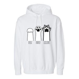 Funny Cat Rock Paper Scissors Cat Paws Cat Lover Garment-Dyed Fleece Hoodie