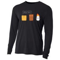 Funny Camping Roasting Bonfire Adventure Cooling Performance Long Sleeve Crew