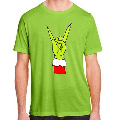 Funny Christmas Rock On Hand Rock & Roll Elf Xmas Gift Adult ChromaSoft Performance T-Shirt