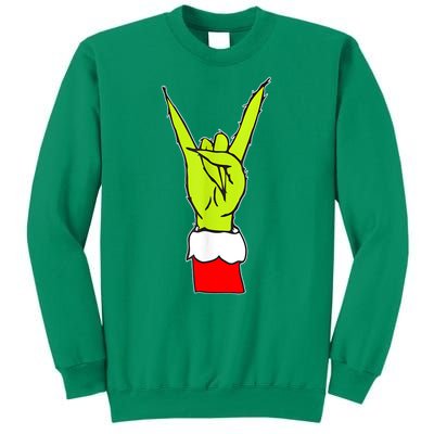 Funny Christmas Rock On Hand Rock & Roll Elf Xmas Gift Sweatshirt