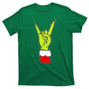 Funny Christmas Rock On Hand Rock & Roll Elf Xmas Gift T-Shirt