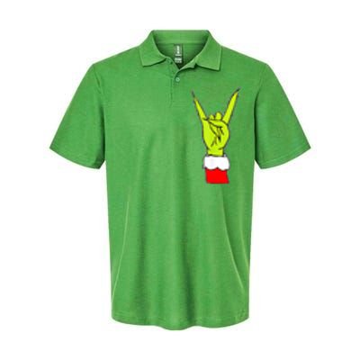 Funny Christmas Rock On Hand Rock & Roll Elf Xmas Gift Softstyle Adult Sport Polo