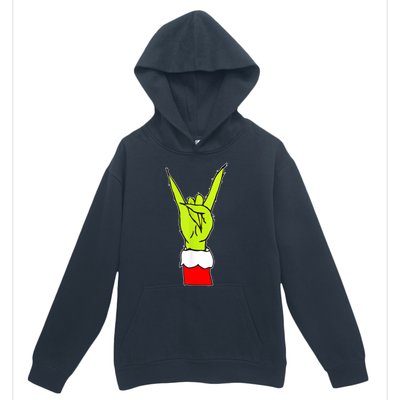 Funny Christmas Rock On Hand Rock & Roll Elf Xmas Gift Urban Pullover Hoodie