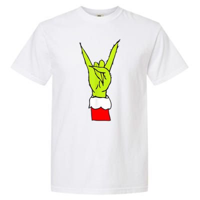 Funny Christmas Rock On Hand Rock & Roll Elf Xmas Gift Garment-Dyed Heavyweight T-Shirt