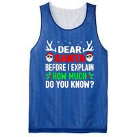 Funny Christmas Reindeer Dear Santa I Can Explain Cool Gift Mesh Reversible Basketball Jersey Tank