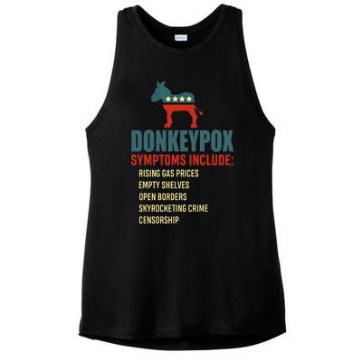 Funny Conservative Republican Anti Biden Donkeypox  Ladies PosiCharge Tri-Blend Wicking Tank