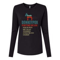 Funny Conservative Republican Anti Biden Donkeypox  Womens Cotton Relaxed Long Sleeve T-Shirt