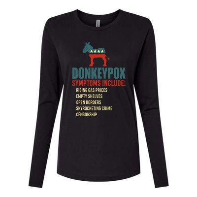 Funny Conservative Republican Anti Biden Donkeypox  Womens Cotton Relaxed Long Sleeve T-Shirt