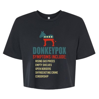 Funny Conservative Republican Anti Biden Donkeypox  Bella+Canvas Jersey Crop Tee